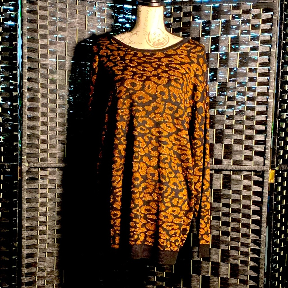 Gorgeous Fall Leopard Print Sweater by Nina Leonard